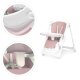 ECOTOYS Adjustable High Chair with Eco-Leather Seat and Double Tray, Pink