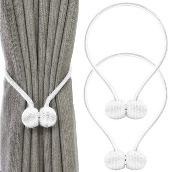 Dekoratīvie Aizkaru Turētaji Klipši Ar Magnētu, Balts | Decorative Clips For Curtains with Magnet