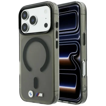 Чехол BMW M IML Frosted Metal Logo & Trims MagSafe для iPhone 18 Pro Max / 17 Pro Max, черный