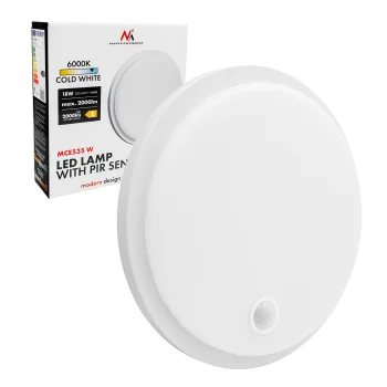 LED lampa ar PIR kustības sensoru Maclean MCE535 W, 10/15/18W, IP65, balta