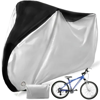 Ūdensnecaurlaidīgs aizsargpārvalks velosipēdam un motociklam 200x110 cm, sudraba-melns