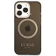 Guess Gold Outline Translucent MagSafe vāciņš iPhone 13 Pro Max - melns