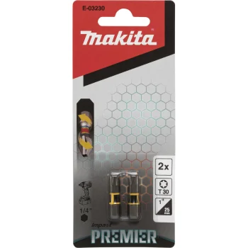 Makita Impact Premier T30 x 25 mm vērpes uzgaļi E-03230, 2 gab.