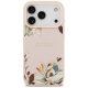 Чехол MagSafe Guess Grained Flowers Classic Logo для iPhone 17 Pro Max — розовый