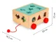 ECOTOYS Wooden Shape Sorter & Pull Along Cart with Blocks for Toddlers