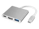 3-в-1 USB-C хаб с HDMI 4K и USB 3.0, белый и серебристый