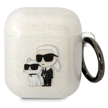 Прозрачный чехол Karl Lagerfeld для AirPods 1 / 2 KLA2HNKCTGT с блестками