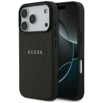 Чехол Guess Grained Ring MagSafe для iPhone 17 Pro - черный