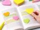 Клейкие листочки для заметок в форме сердца 100 шт, микс цветов