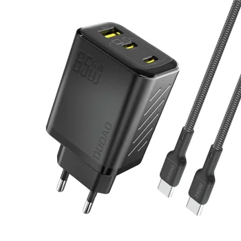 Сетевое зарядное устройство Dudao A29C 65W GaN + кабель USB-C - Черное