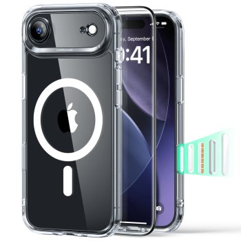 ESR Classic Hybrid MagSafe Case + Tempered Glass Set for iPhone 17 Air, Clear