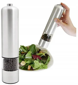 Elektriskais piparu un sāls dzirnaviņas INOX, 22 cm