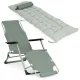 Садовый пляжный шезлонг 2в1 с подушкой MultiGarden, серый