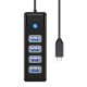Orico HUB USB-C - 4x USB 3.0 5 Гбит/с 0,15 м Черный