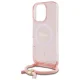 Чехол Guess для iPhone 16 Pro Max Crossbody Cord Script MagSafe, розовый