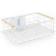 Massido MS-600 Metal Dish Drainer Rack with Tray, White