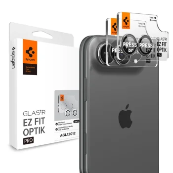 Kameras aizsargstikls Spigen Optik Pro Glas.tR EZ Fit priekš iPhone Duo, 2 gab., balts