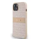 DKNY iPhone 15 / 14 / 13 Case Mono Stripe & Metal Logo, Pink