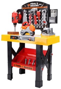 Liela bērnu darbnīca ar instrumentiem Tool & Brains, 39 detaļas