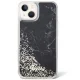 Чехол Guess для iPhone 14 Liquid Glitter Marble, черный