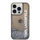 Apple iPhone 14 Pro Max 6.7\" Karl Lagerfeld Liquid Glitter Elong Case Cover, Black