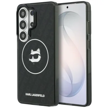 Karl Lagerfeld IML Repeated Choupette MagSafe vāciņš Samsung Galaxy S26 Ultra, melns