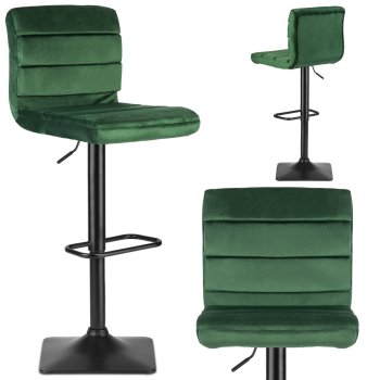 Sofotel Drava Velvet Bar Stool with Backrest, Green