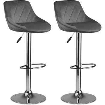 Bāra krēsli Sofotel Nerra ar atzveltni, 2 gab., pelēki