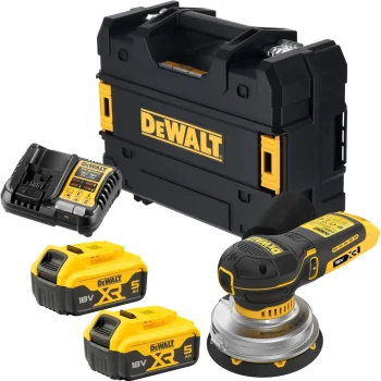DeWalt DCW211P2-QW 18V XR 125mm Cordless Random Orbit Sander with 2x 5.0Ah Batteries