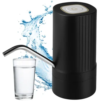 Elektriskais bezvadu ūdens sūknis dozators 5L un 18,9L pudelēm, melns