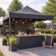 Dārza paviljons LUARO 3x3 m, 3 sienas, melns