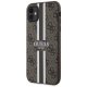Guess iPhone 11 / XR чехол 4G Printed Stripes MagSafe, коричневый