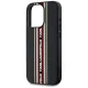 Karl Lagerfeld Saffiano Athleisure Stripes Cord iPhone 15 Pro vāciņš ar aukliņu, sarkans
