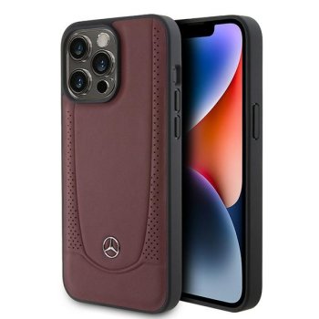 Mercedes iPhone 15 Pro vāciņš Leather Urban Bengale, sarkans