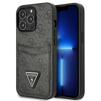 Чехол Guess 4G Triangle Logo Cardslot для iPhone 13 / 13 Pro, черный