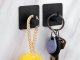 Self-Adhesive Hooks for Bathroom Wall 4 Pack, Metal Towel Hooks No Drilling, Black