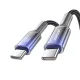 Joyroom S-A42 Crystal-Clear 60W USB-C uz USB-C kabelis 1.2m, melns