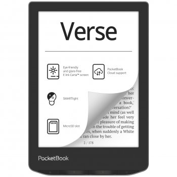 PocketBook Verse eReader eBook 8GB, Mist Grey | E-Grāmata E-Lasītājs