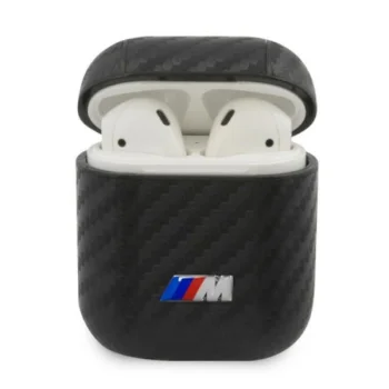 BMW austiņu maciņš Apple AirPods 1/2 M Collection PU Carbon, melns