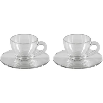 Набор чашек для эспрессо с блюдцами Bialetti ISTITUZIONALE, 2 шт., стекло