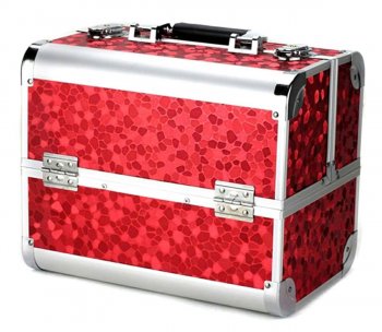 Kosmētikas Piederumu Koferis Soma Organaizers - 30,5x20,5x25cm, Sarkans | Makeup Case Box Cosmetic Bag Organizer
