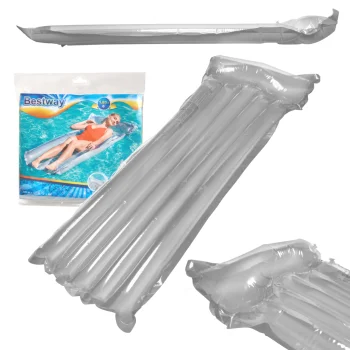 Bestway 44013 Inflatable Beach Airbed with Pillow, Grey, 183x76 cm