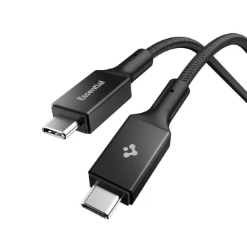 Spigen Essential EB24015CC USB-C / USB-C kabelis 240W 150cm, melns