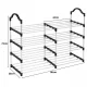 Metal Shoe Rack, 4 Tiers, 86x26x73 cm, Black/Silver