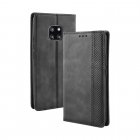 Huawei Mate 20 Pro 2018 (LYA-L09, L29) Vintage Style Magnetic Leather Wallet Protective Case Cover, Black