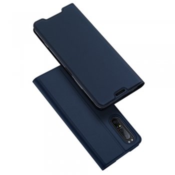 Sony Xperia 1 II DUX DUCIS Leather Cover Case, Dark Blue | Telefona Maciņš Vāciņš Apvalks Grāmatiņa
