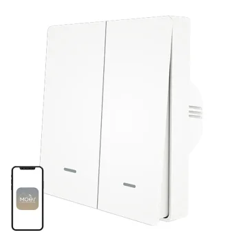Двухканальный умный выключатель света MOES ZS-B-EU2 ZigBee ZS-B-EU2-WH-MS