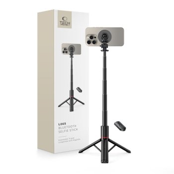 Tech-Protect L06S Bluetooth magnētiskais selfijpuļķis ar MagSafe, tālvadības pulti, statīvu līdz 82 cm un 360°...