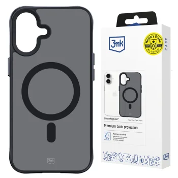 3mk iPhone 16 Case Smoke MagCase with MagSafe, Semi-Transparent