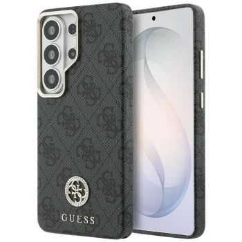 Guess 4G Rhinestone Round Logo MagSafe vāciņš Samsung Galaxy S26 Ultra, melns
